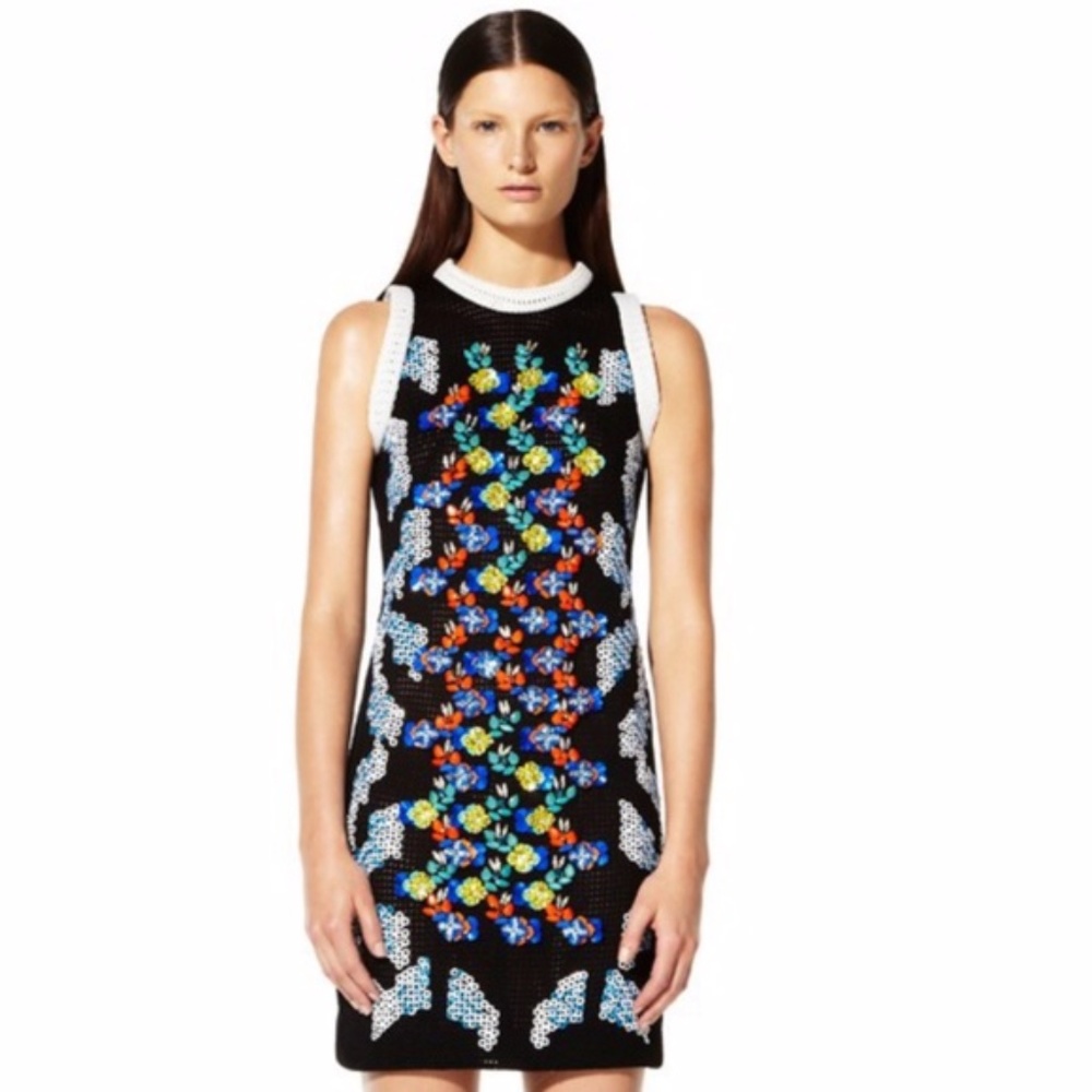 NEW PETER PILOTTO MESH BLACK dress BEADED